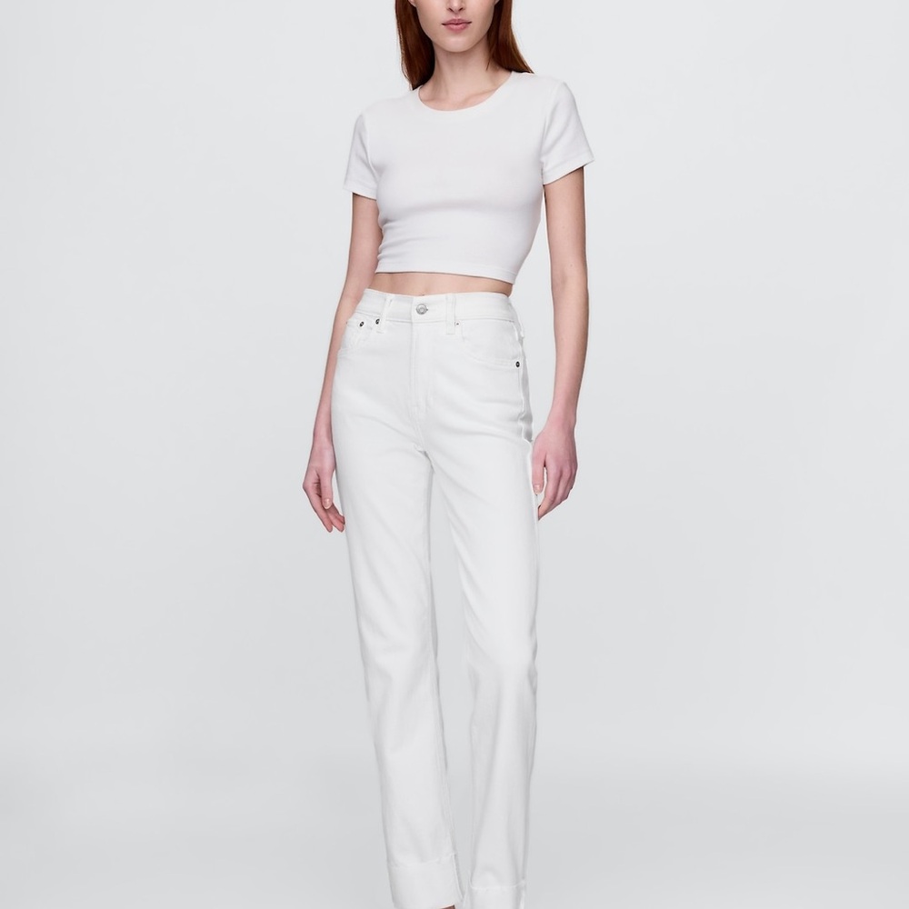 GAP White Straight Leg Jeans